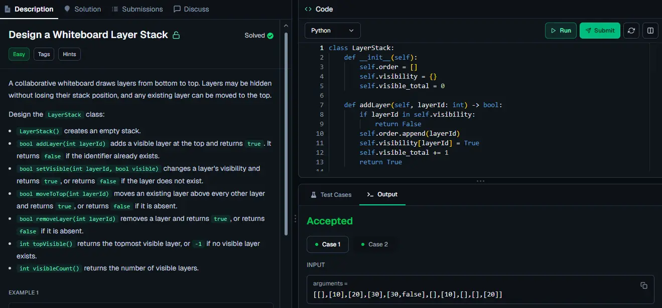 The impol.dev coding workspace with a problem description, Python editor, and code execution controls